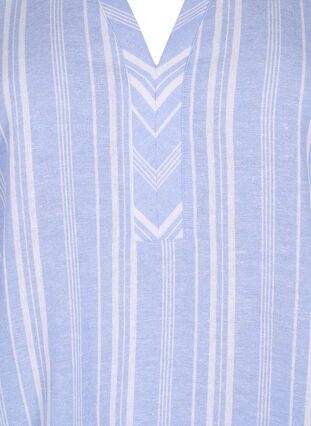 Randig blus i linne- och viskosblandning, Serenity Wh.Stripe, Packshot image number 2