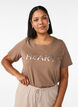 T-shirt med tryck, Brun, Model image number 0