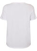 T-shirt i bomull med tryck p&aring; br&ouml;stet, Vit, Packshot image number 1