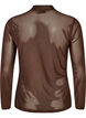Figursydd blus i mesh med l&aring;nga &auml;rmar, Brun, Packshot image number 1