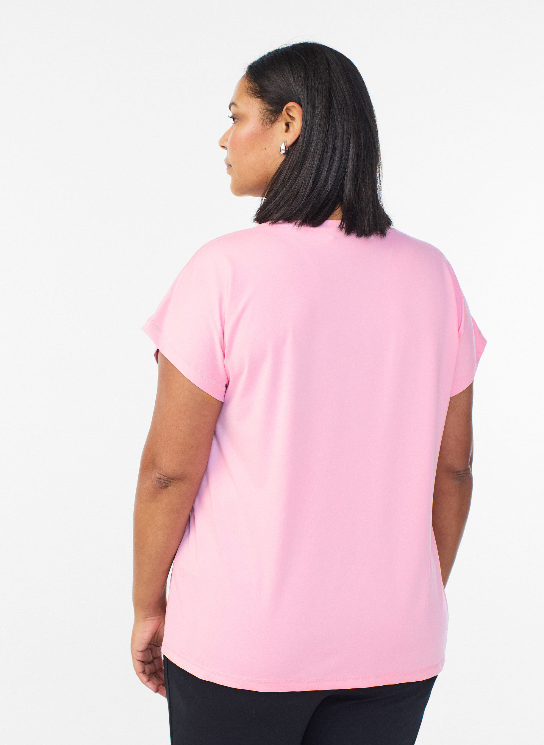 ZizziEnf&auml;rgad tr&auml;nings-T-shirt, Rosa, Model image number 2