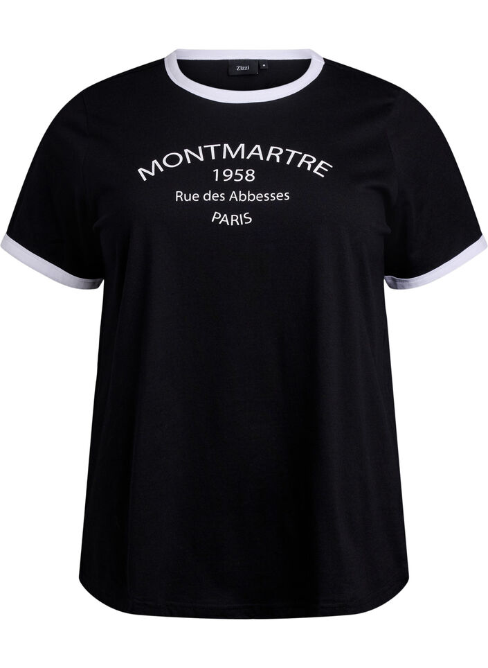 T-shirt med texttryck, Black w.An. Wh.Paris, Packshot image number 0