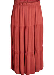 L&aring;ng kjol med res&aring;r i midjan, R&ouml;d