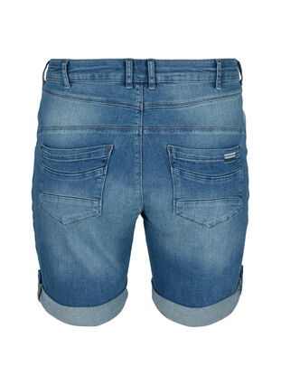 Jeansshorts med uppvikta ben, Light blue denim, Packshot image number 1