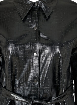 Skjortjacka i läderimitation, Black, Packshot image number 2