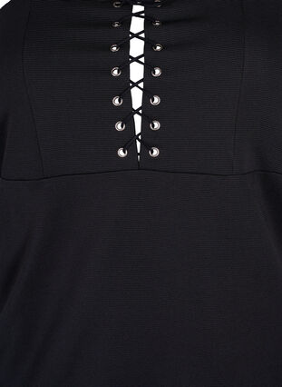 Kroppsnära klänning med snörning, Black, Packshot image number 2