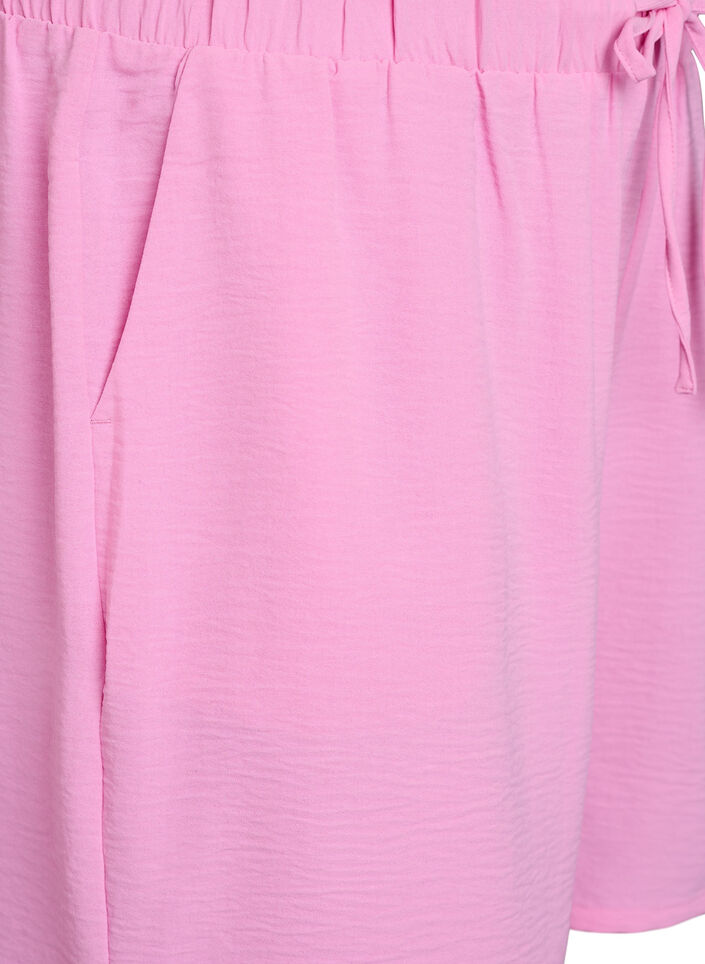Shorts med fickor och res&aring;r i midjan, Rosa, Packshot image number 2