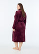 Morgonrock i mjuk velour med fickor, M&ouml;rk Bordeaux, Model image number 1