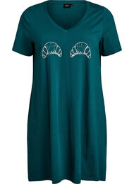 Nattlinne i ekologisk bomull med v-ringning, Gr&ouml;n