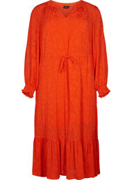 Långärmad midi-klänning i jacquard-look, Orange.com