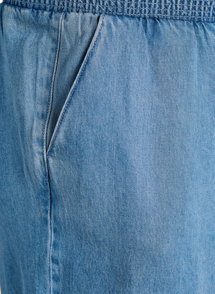 ZizziCulottebyxor i lyocell med vida ben och denimlook, Blå, Packshot image number 2