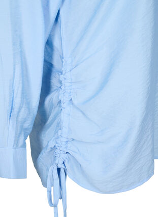 Skjorta i viskos med volangdetalj, Serenity, Packshot image number 3