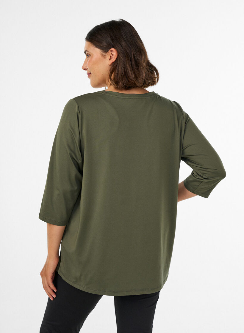 Tr&auml;ningstr&ouml;ja med 3/4 &auml;rmar, Gr&ouml;n, Model image number 2