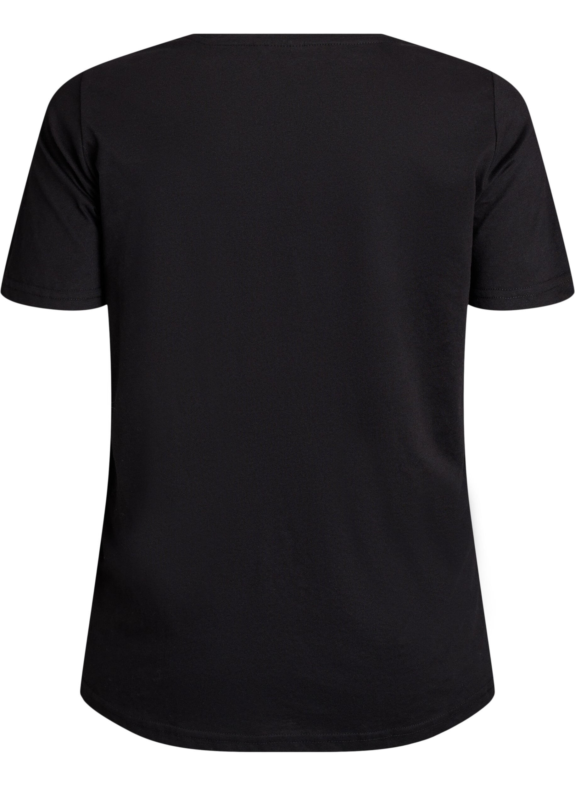 Zizzi FLASH - T-shirt med tryck, Svart, Packshot image number 1
