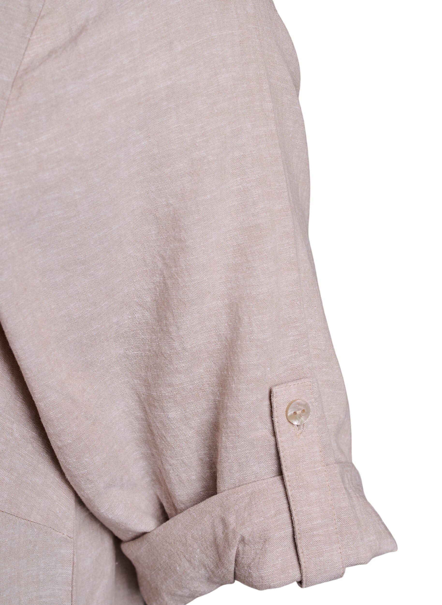 ZizziTunika i linne och viskos med A-linjeform, Beige, Packshot image number 3