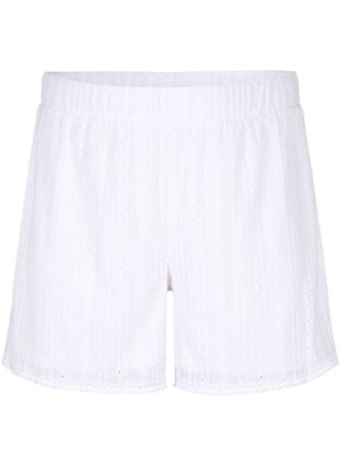 Shorts med strukturmönster, Bright White, Packshot image number 0