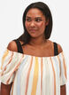Strandtunika med off-shoulder, Striped Jaquard, Model image number 2