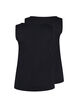 2-pack ribbad bas-tanktop , Black/Black, Packshot image number 1