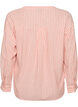 Blus i linne och viskos med v-ringning, Orange, Packshot image number 1