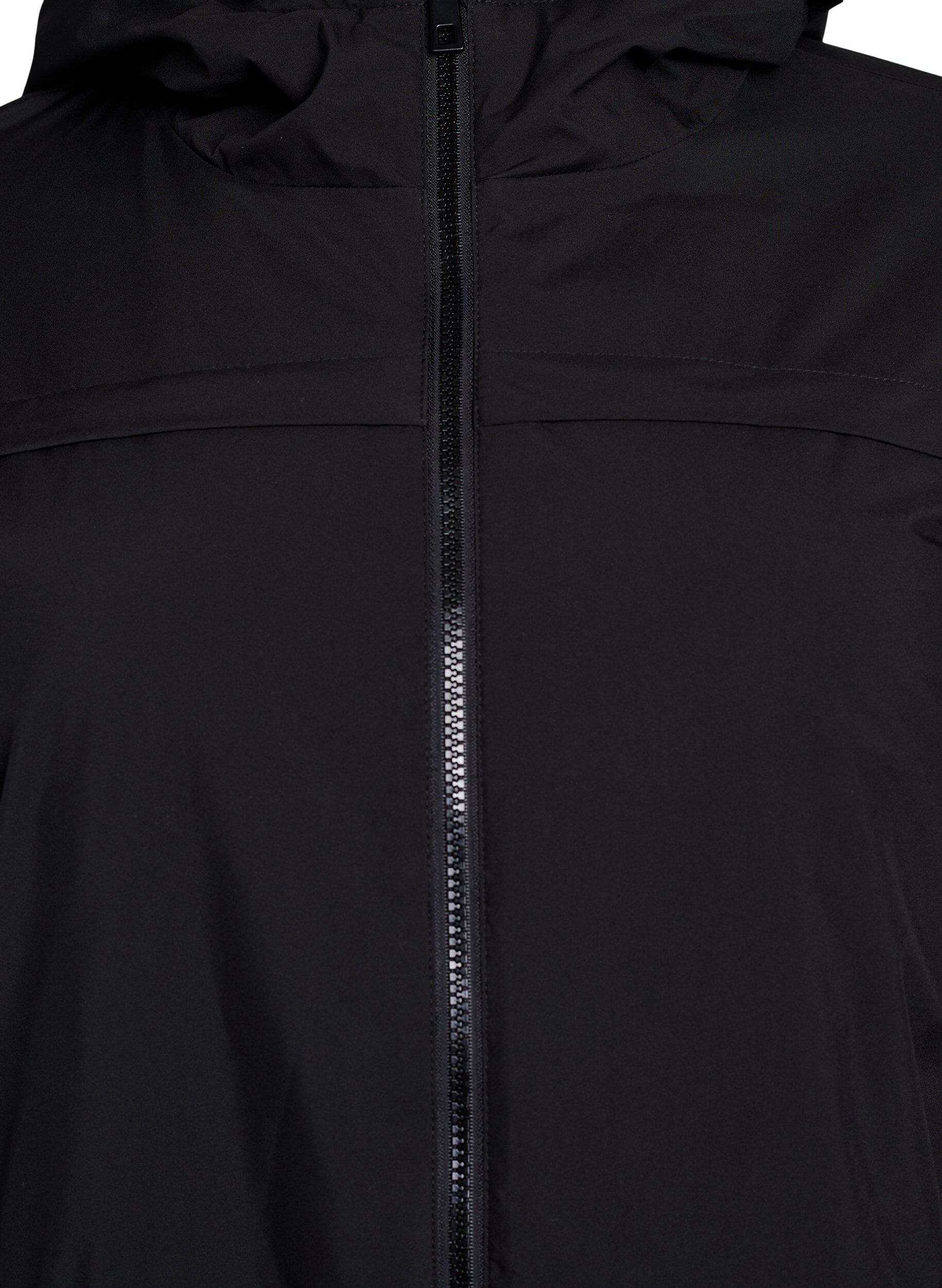 ZizziL&auml;tt vadderad parkas med huva, Svart, Packshot image number 2