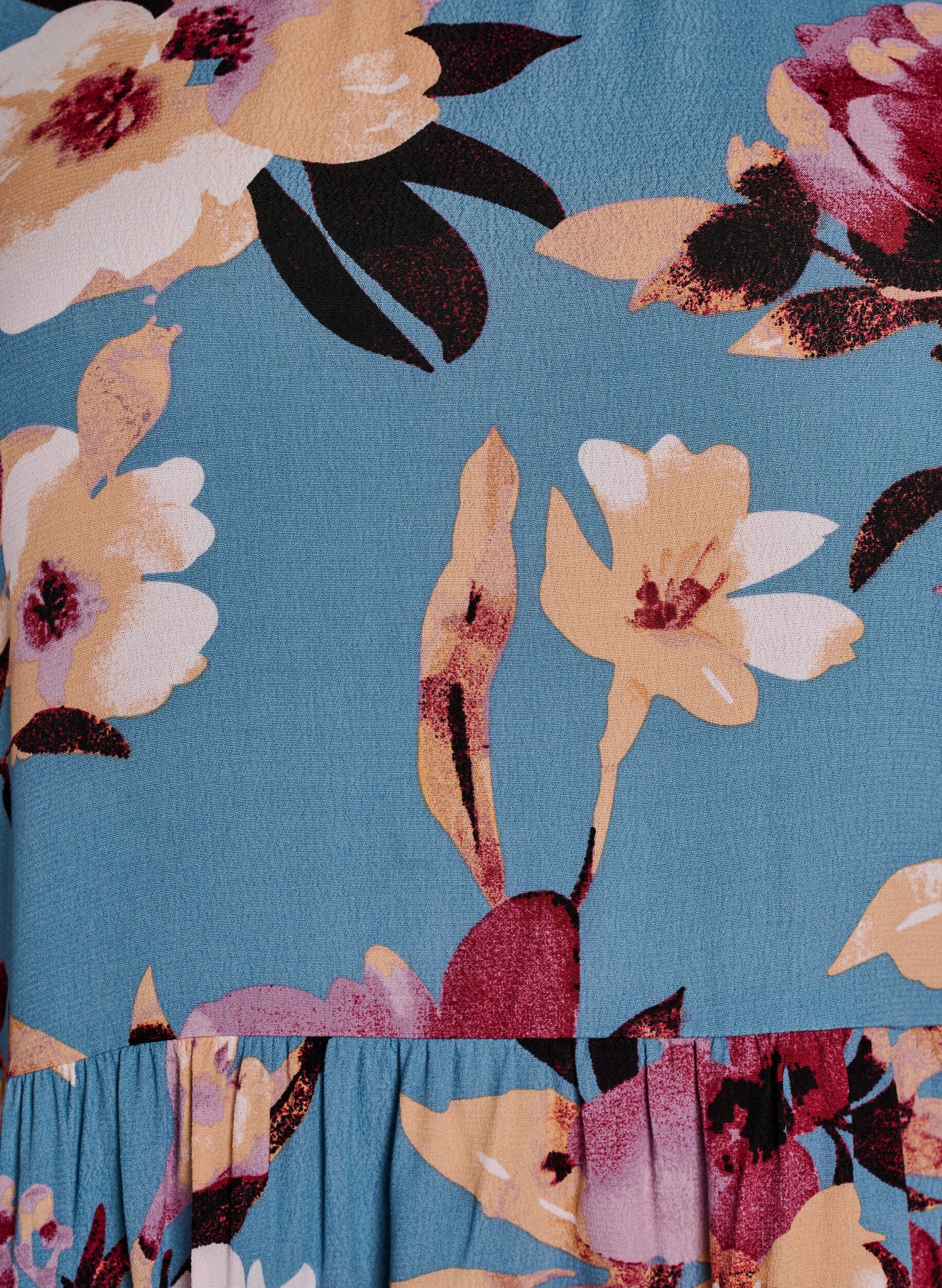 Zizzi L&aring;ng&auml;rmad tunika med sk&auml;rning, Bl&aring;, Packshot image number 2