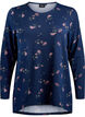 Blommig blus med l&aring;nga &auml;rmar, Bl&aring;, Packshot image number 0
