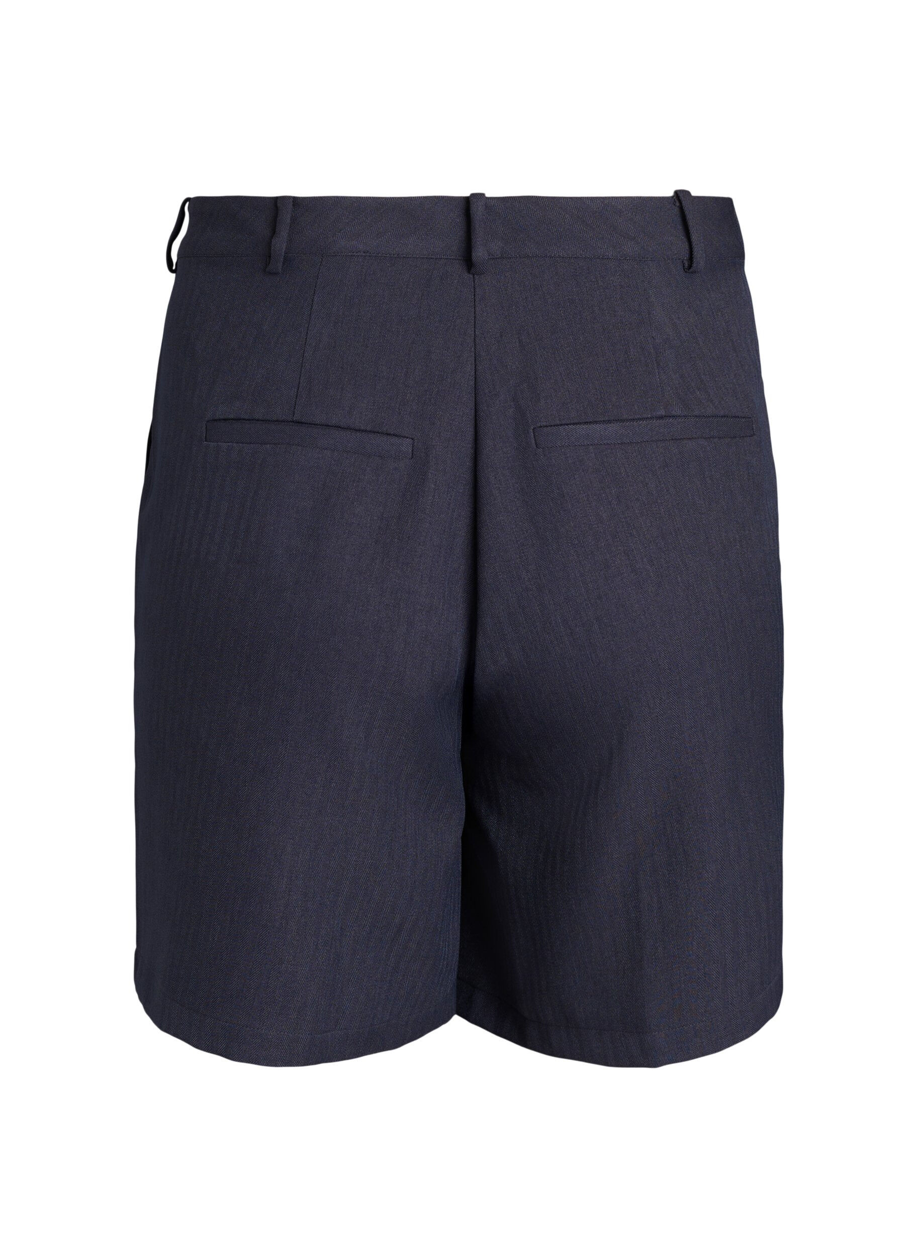 Zizzi Dressade bermudashorts med fickor, Gr&aring;, Packshot image number 1