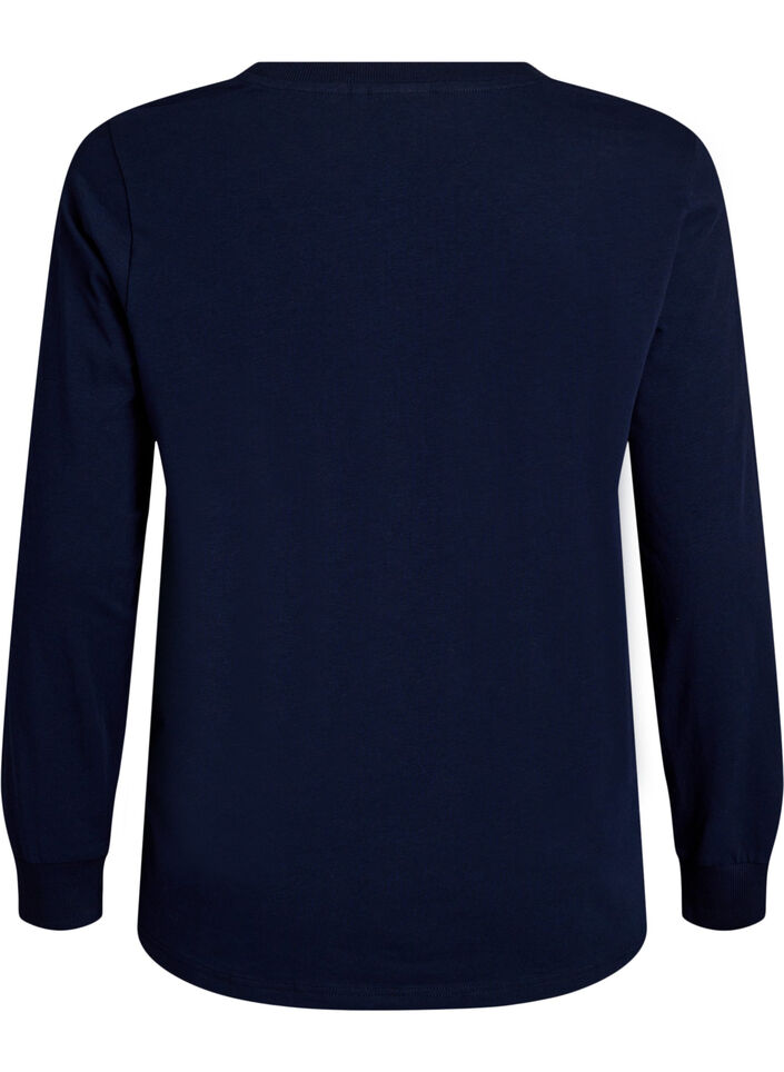 L&aring;ng&auml;rmad pyjamastr&ouml;ja i mjuk bomullsjersey, Bl&aring;, Packshot image number 1