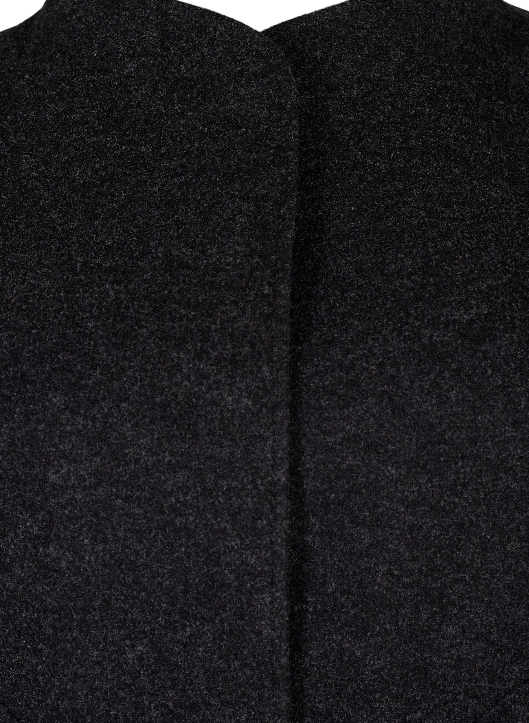 Zizzi Bomberjacka i ull-look med fickor, Dark Grey Melange, Packshot image number 2