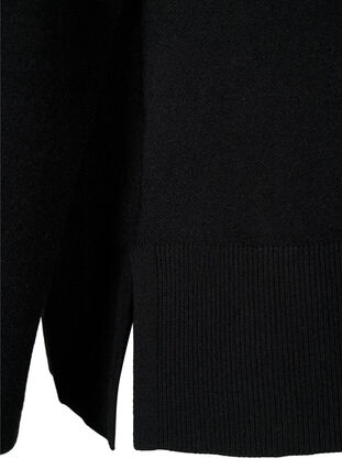 Pullover i viskosblandning, med slits i sidan	, Black, Packshot image number 3