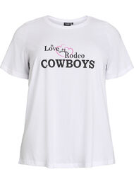 T-shirt med tryck, Vit