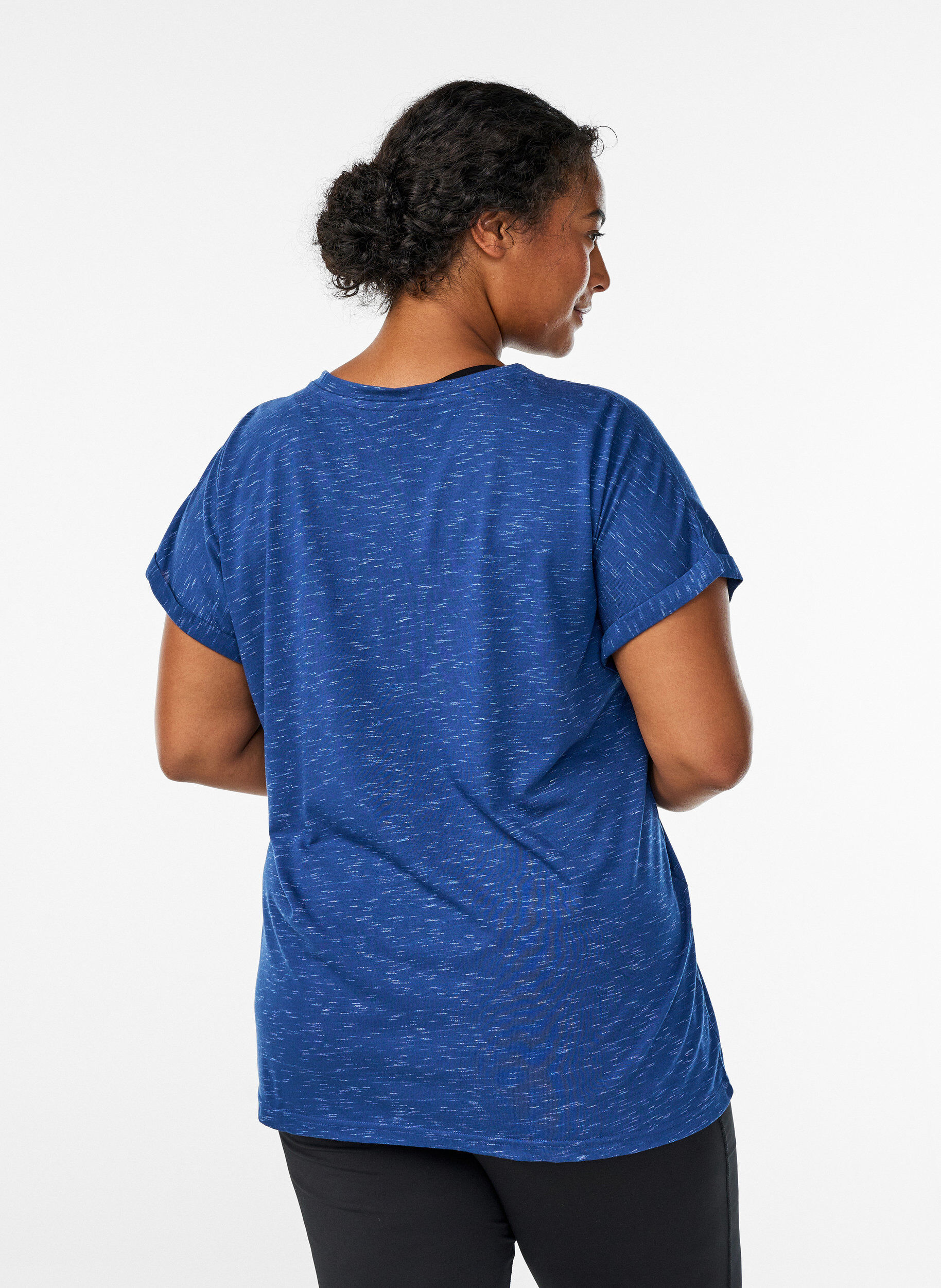 ZizziL&ouml;s tr&auml;ningst-shirt med korta &auml;rmar, Bl&aring;, Model image number 2