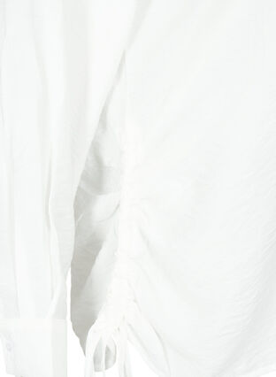 Skjorta i viskos med volangdetalj, Bright White, Packshot image number 3