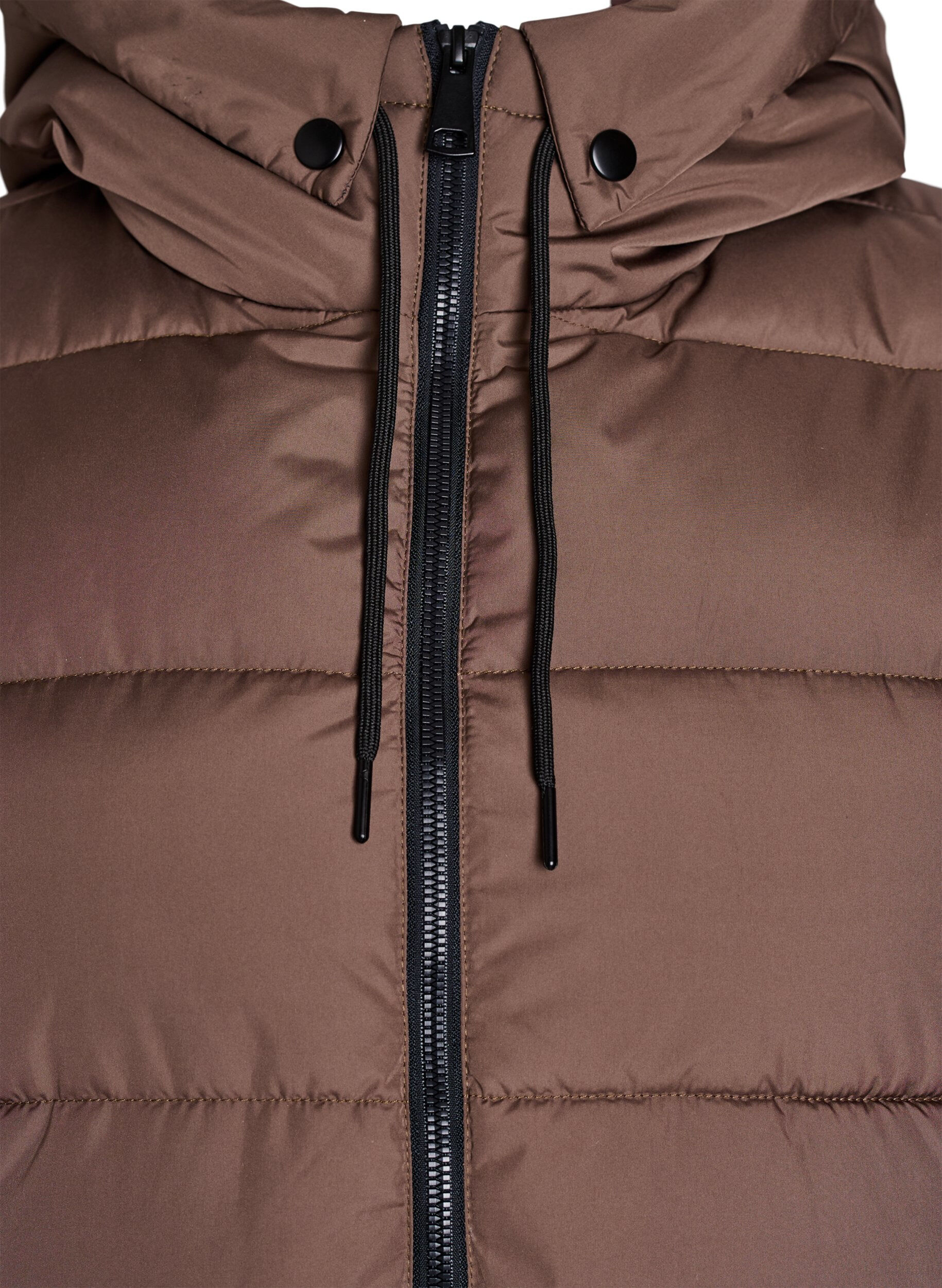 ZizziL&aring;ng v&auml;st med huva och fickor, Brun, Packshot image number 2