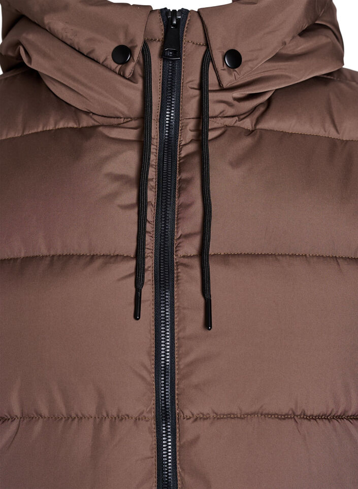 L&aring;ng v&auml;st med huva och fickor, Brun, Packshot image number 2