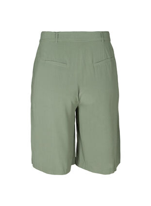 Långa shorts i viskos, Agave Green, Packshot image number 1