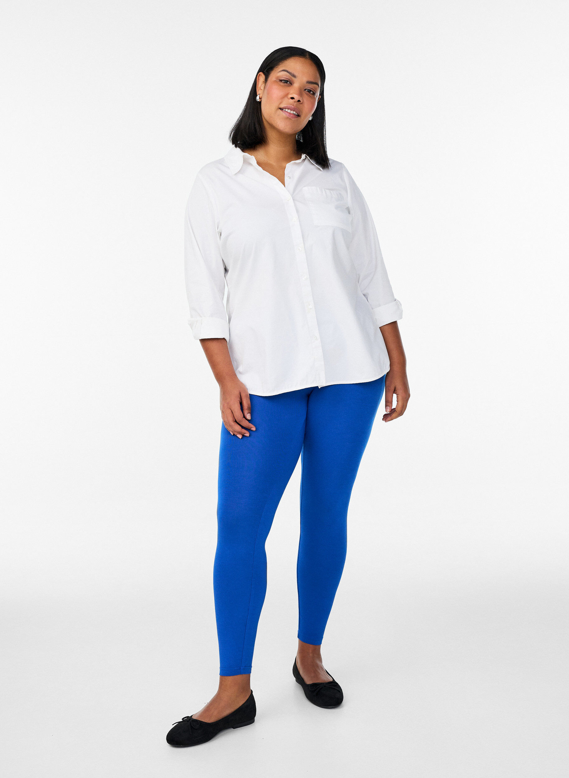 ZizziBasleggings i viskos, Bl&aring;, Model image number 1
