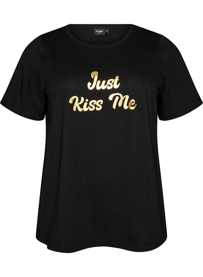 T-shirt med tryck, Svart, Packshot image number 0