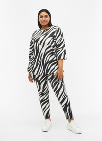 Leggings med zebramönster, White Zebra, Model