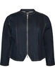 Figurn&auml;ra jacka i denim med dragkedja, Bl&aring;, Packshot image number 0