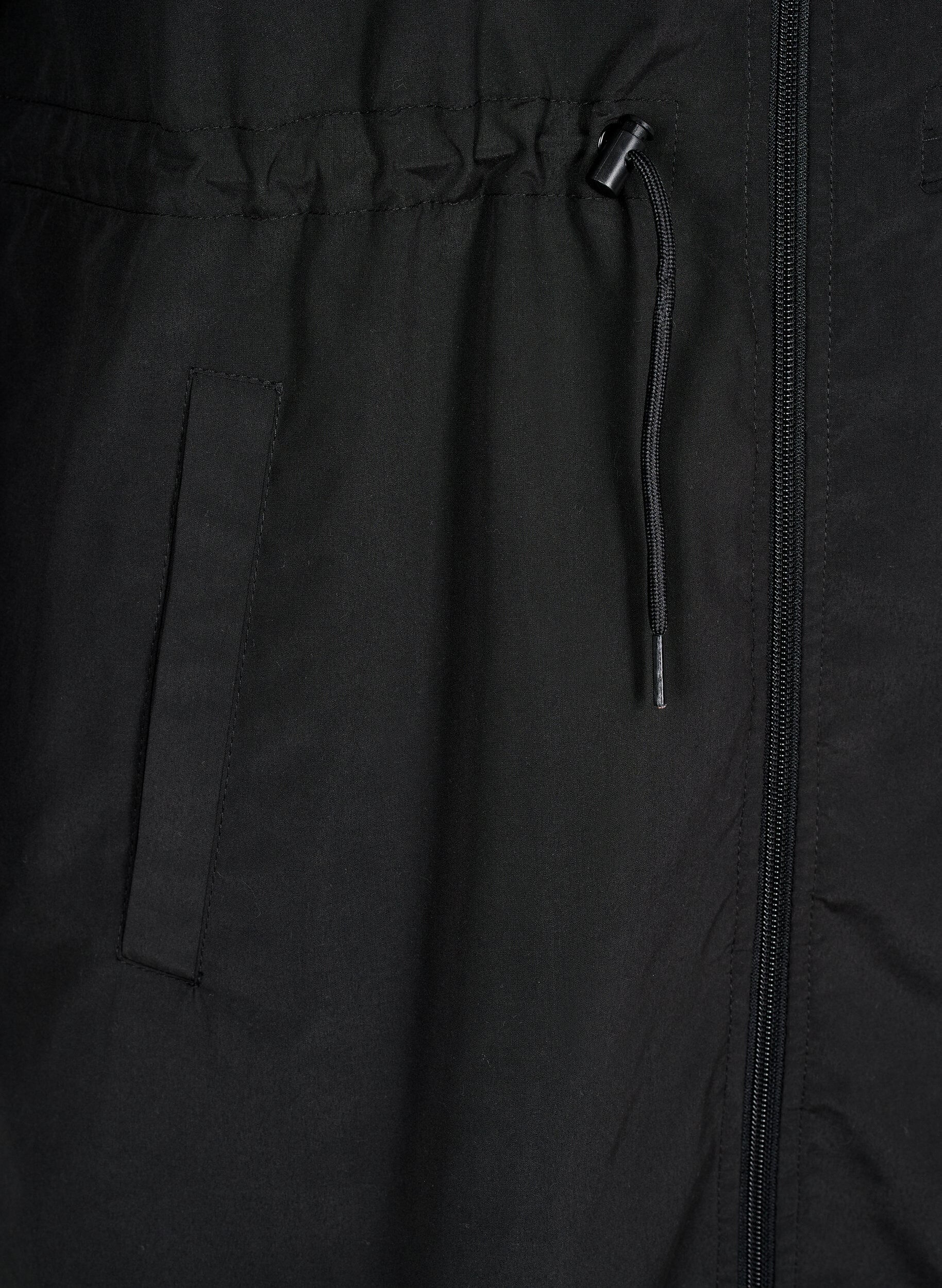 Zizzi Flash - L&auml;ttviktig parkas med huva, Svart, Packshot image number 3