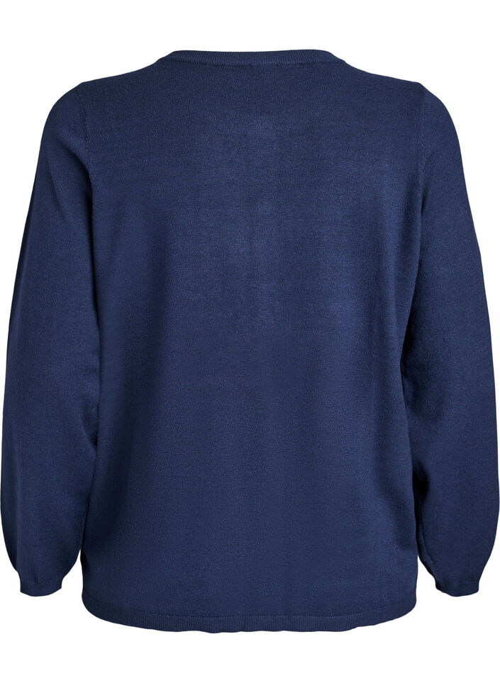 Cardigan med runda knappar, Bl&aring;, Packshot image number 1
