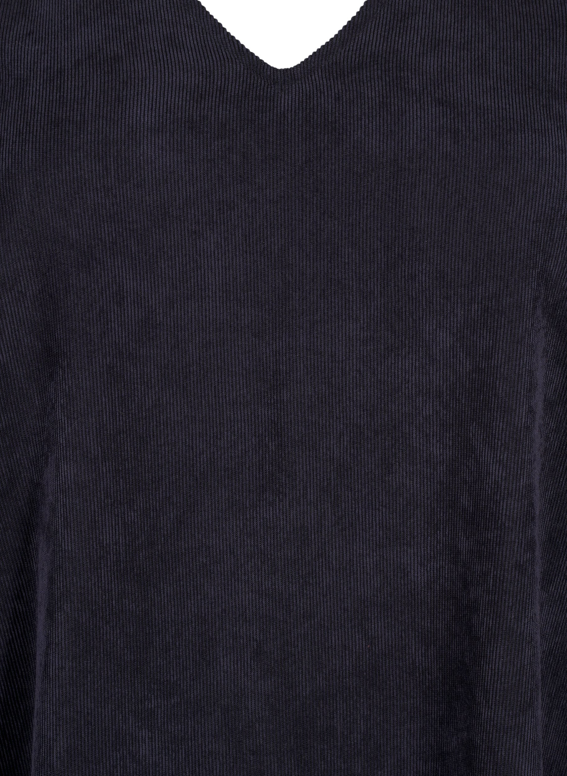 Zizzi Kort sammetskl&auml;nning med fickor, Black, Packshot image number 2