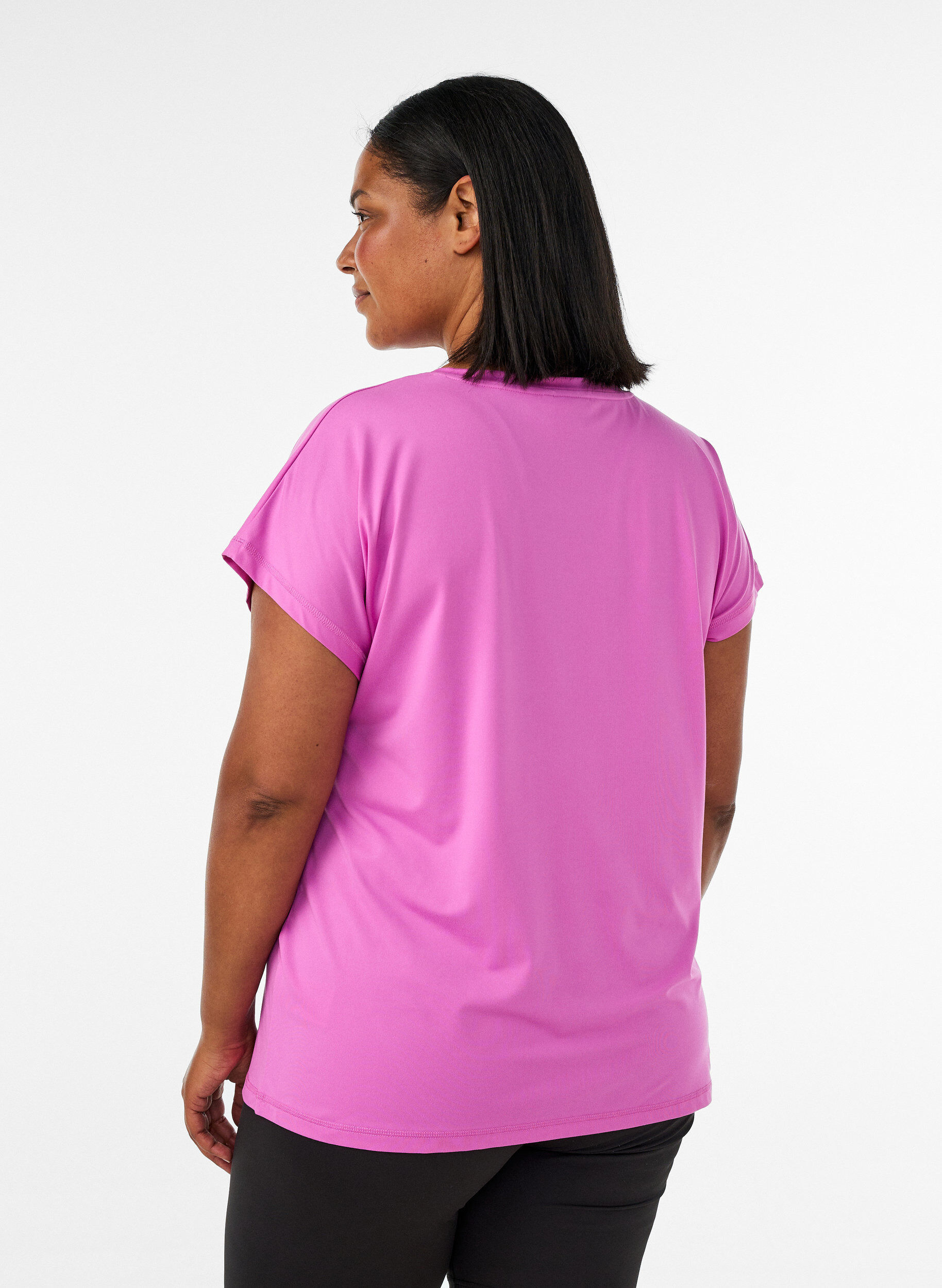 ZizziEnf&auml;rgad tr&auml;nings-T-shirt, Lila, Model image number 2