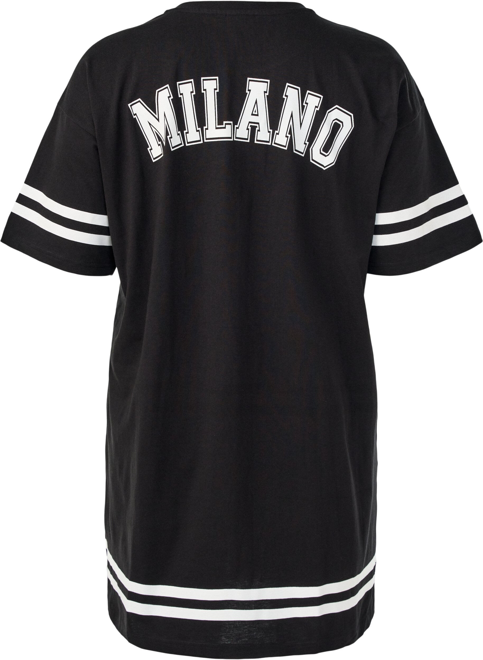 ZizziKort t-shirtkl&auml;nning med sportiga detaljer, Svart, Packshot image number 1