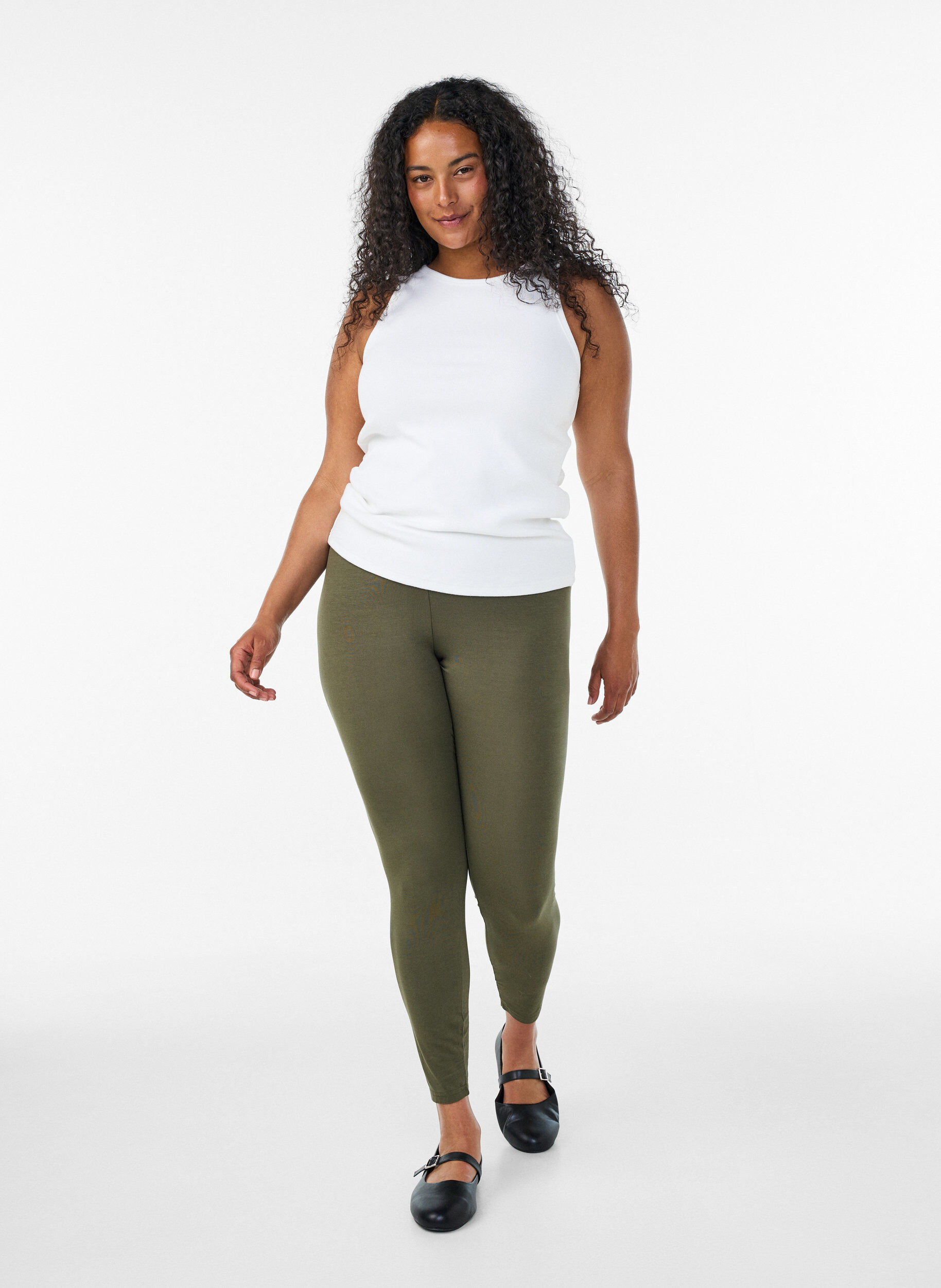 ZizziBasleggings i viskos, Gr&ouml;n, Model image number 1
