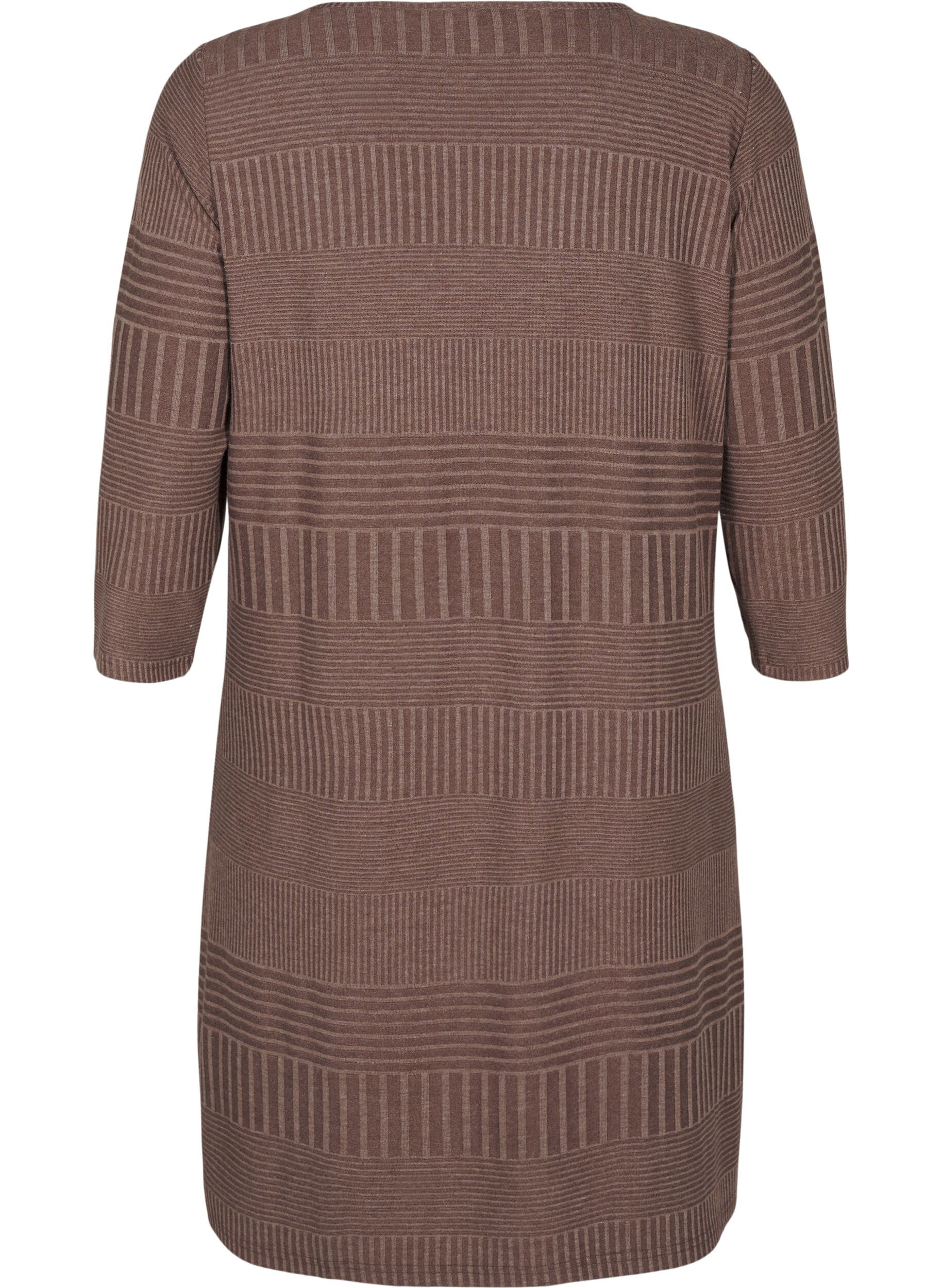 Zizzi Kl&auml;nning med trekvarts&auml;rm och randigt m&ouml;nster, Ch. Martini Mel., Packshot image number 1