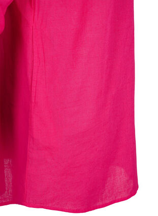 Tunika med huva i bomull och linne, Bright Rose, Packshot image number 3
