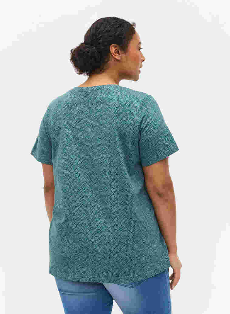 T-shirt i bomull med tryck, Balsam Green DOT, Model image number 1