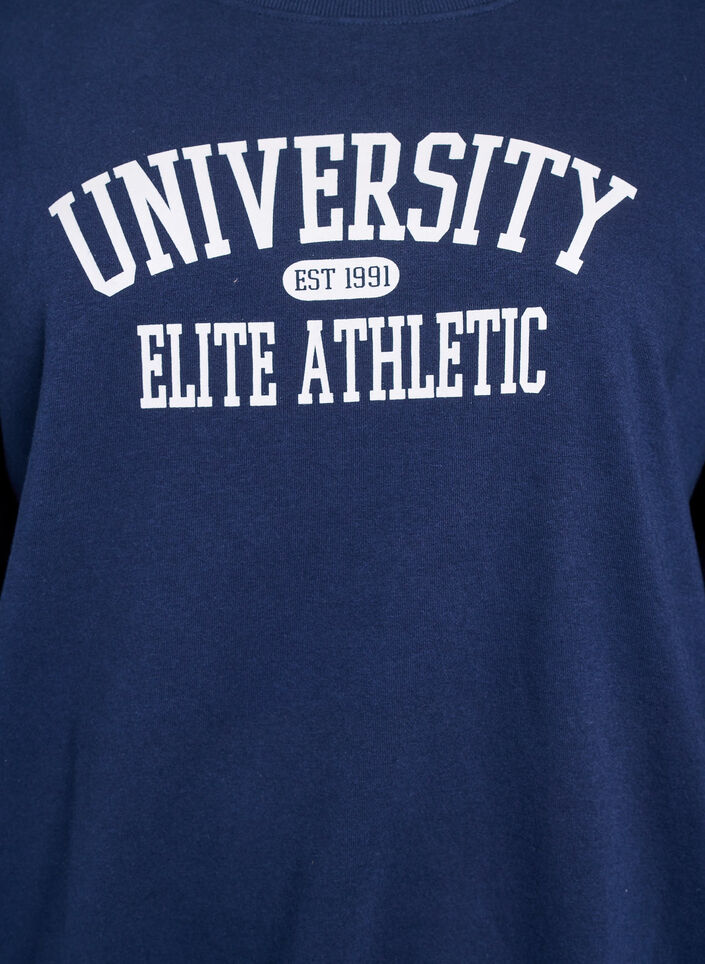 Sweatshirt med texttryck, Bl&aring;, Packshot image number 2